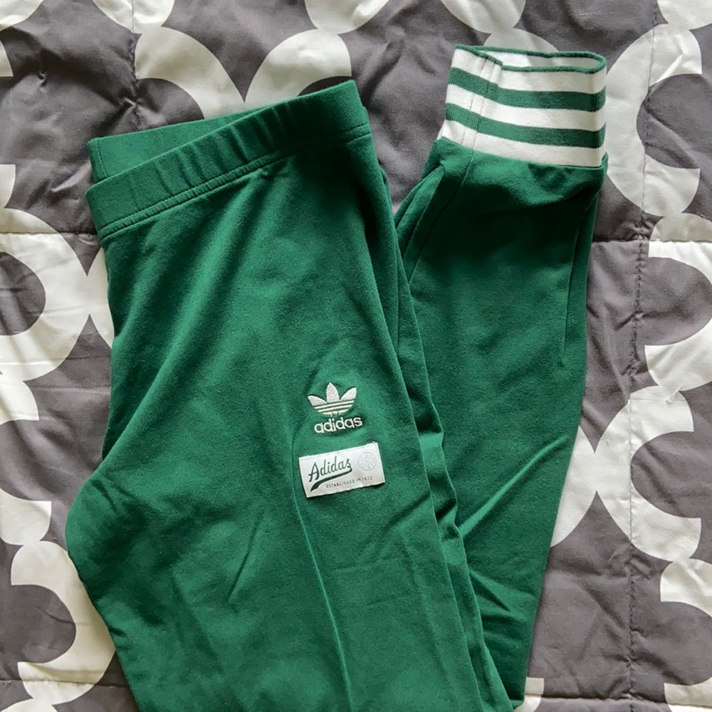 Adidas green leggings / tights size M
